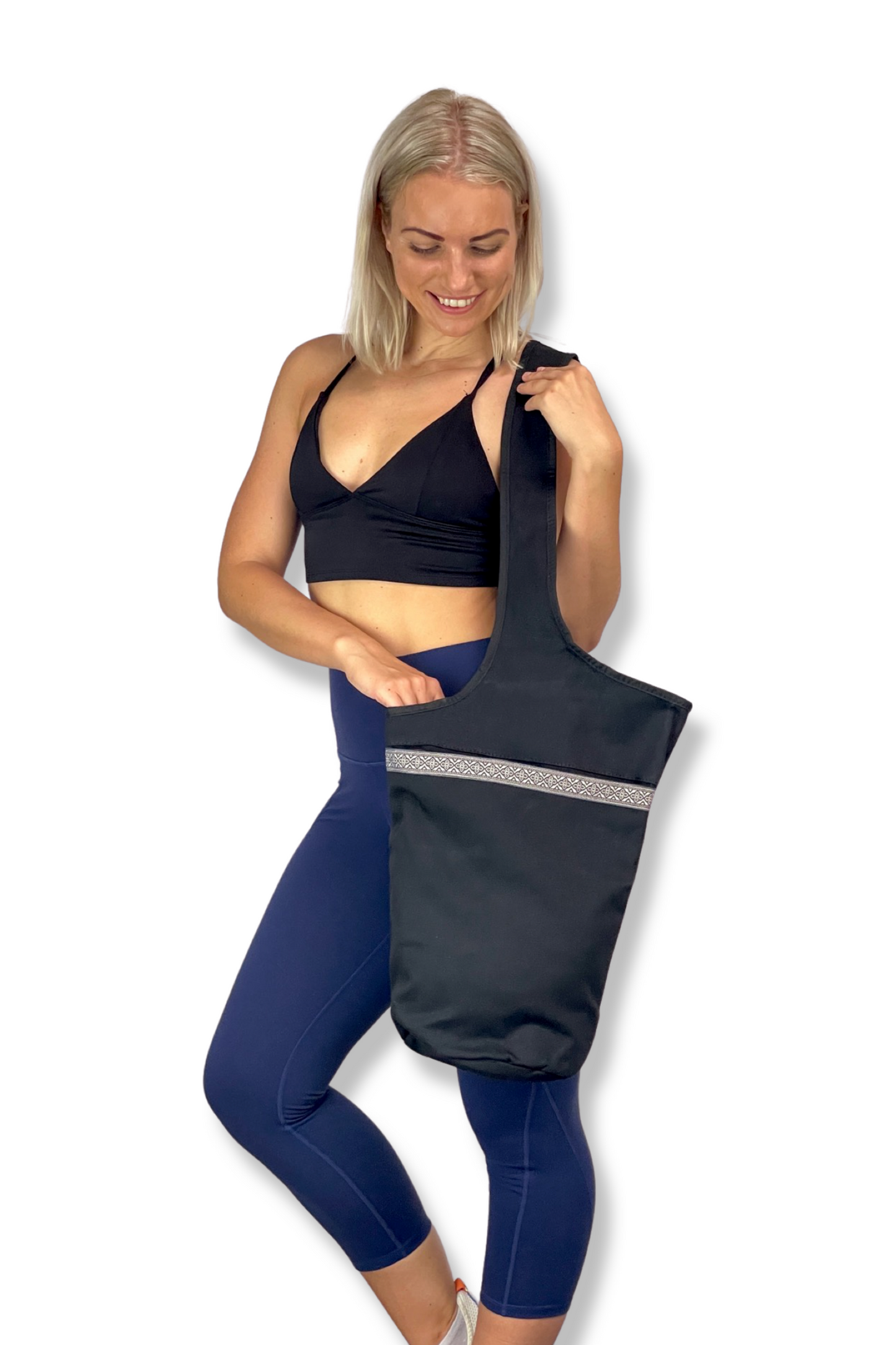 Yoga Mat Carrying Tote Bag with Large Pockets