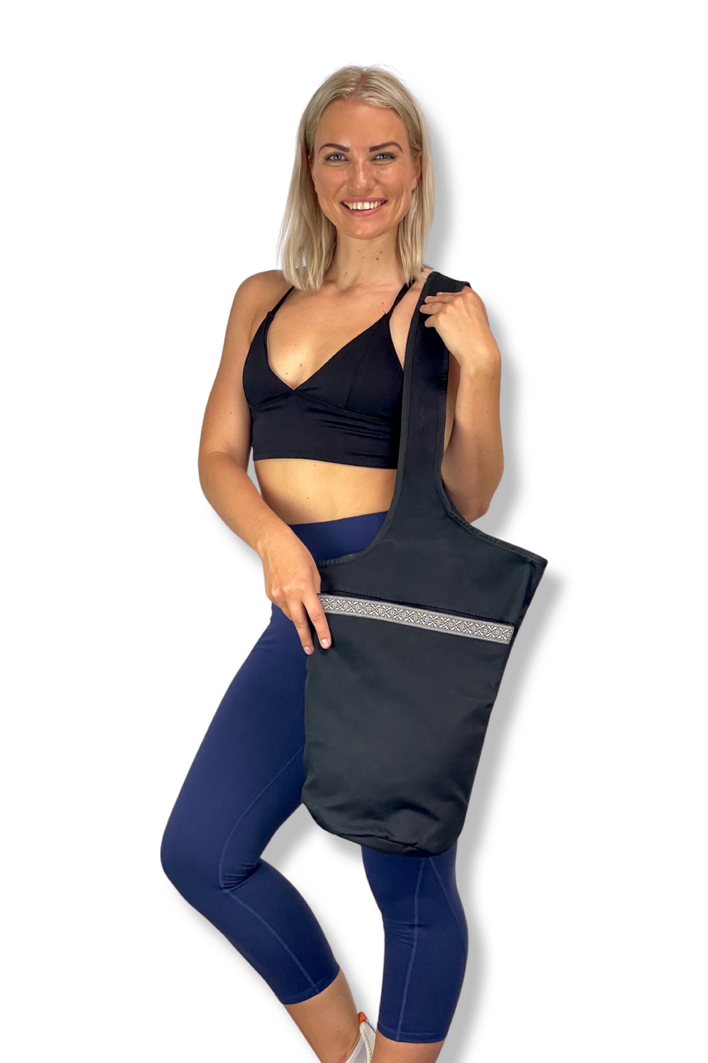 Yoga Mat Carrying Tote Bag with Large Pockets