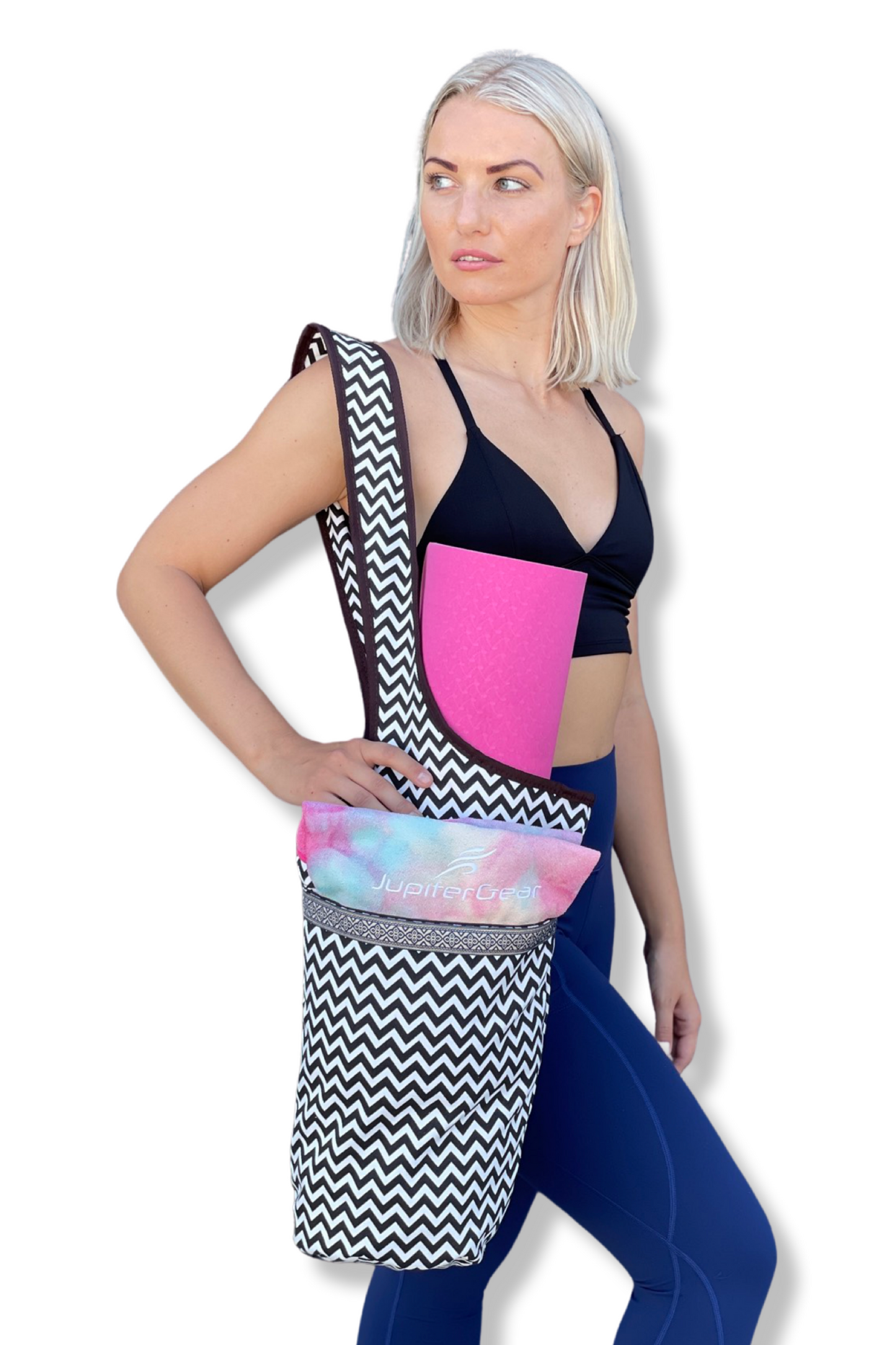 Yoga Mat Carrying Tote Bag with Large Pockets