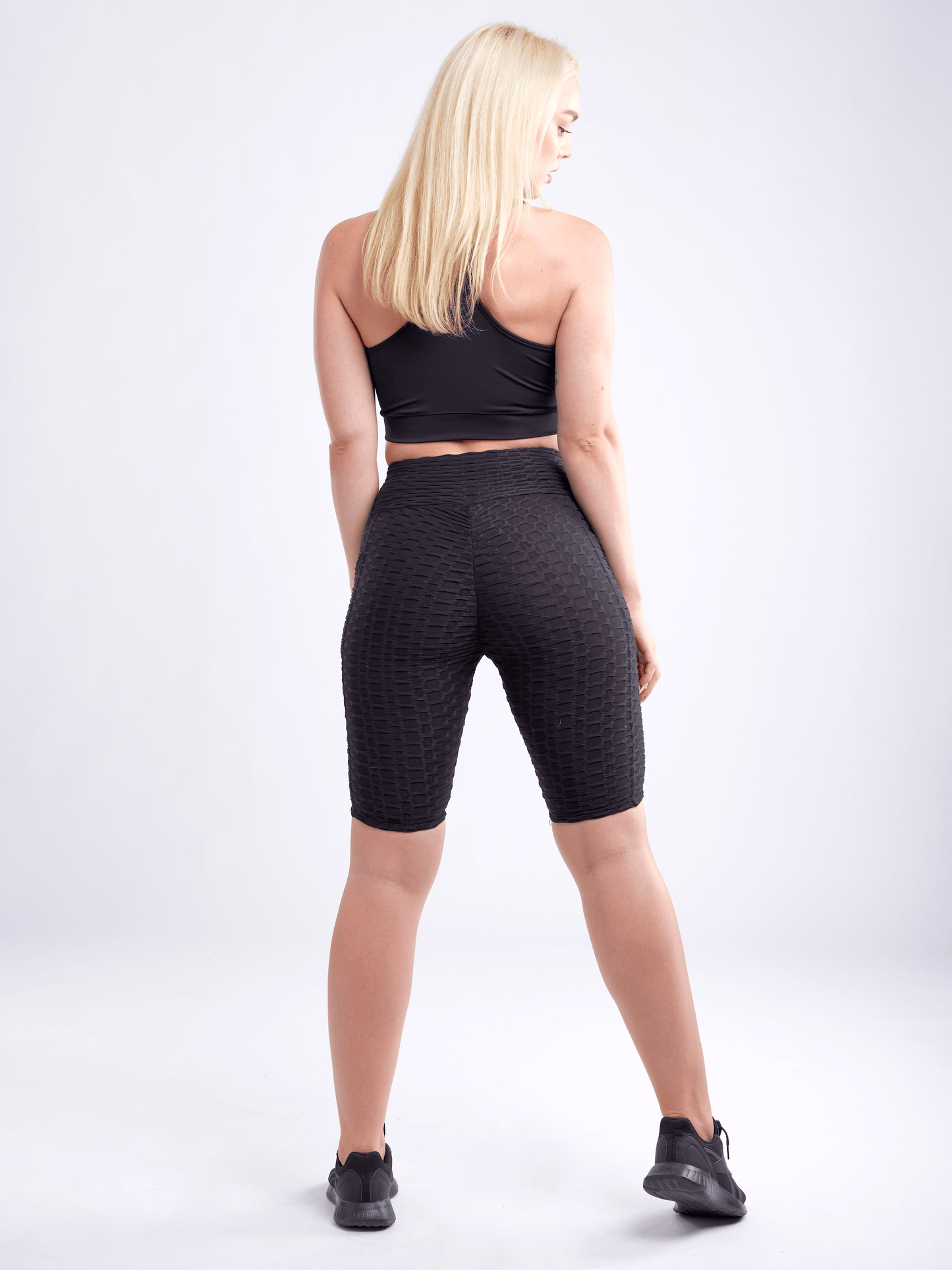 High-Waisted Scrunch Yoga Shorts with Hip Pockets