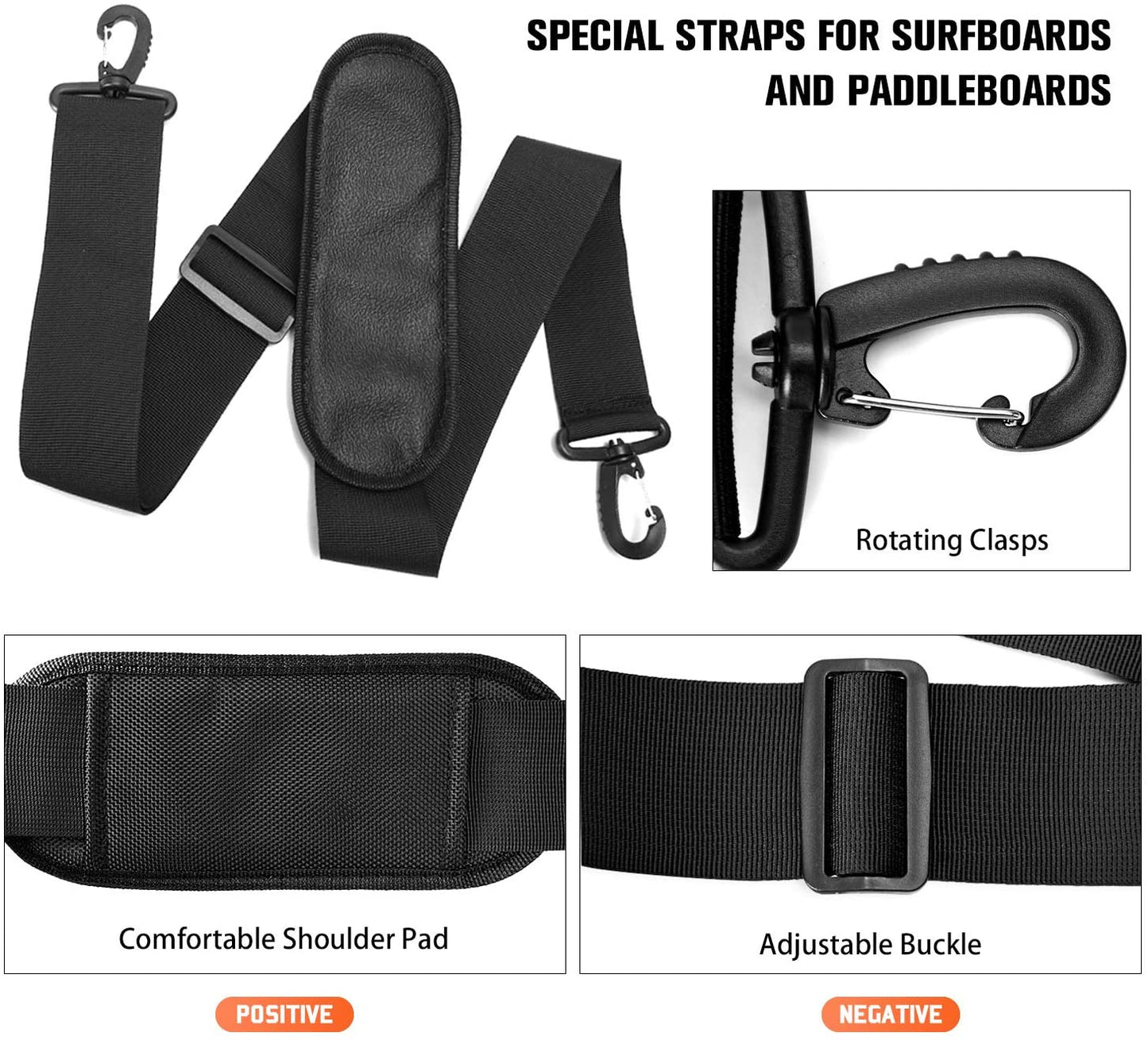 SUP Board Shoulder Carry Strap, Adjustable Nylon Paddle Keeper